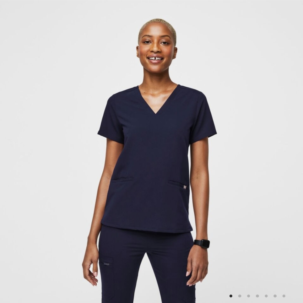 Figs Casma navy blue scrub top